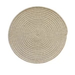 Generic Cotton Dining Table Round Placemat Mats Set of 4 (Beige White) - Image 4