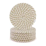 Generic Cotton Rope Drink Coasters 6 Pcs Set (Beige White)
