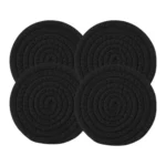 Generic Cotton Rope Drink Coasters 4 Pcs Set (Black)