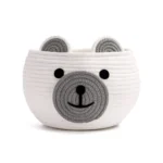 Generic Cotton Bear Shaped Storage Baskets Pack of 1 (White)