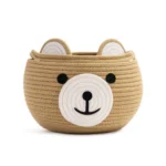 Generic Cotton Bear Shaped Storage Baskets Pack of 1 (Beige)