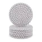 Generic Cotton Rope Drink Coasters 6 Pcs Set (Grey White)