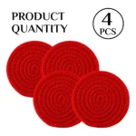Generic Cotton Rope Drink Coasters 4 Pcs Set (Red) - Image 3