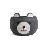Generic Cotton Bear Shaped Storage Baskets Pack of 1 (Grey) - Image 4