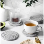 Generic Cotton Rope Drink Coasters 6 Pcs Set (Grey) - Image 2