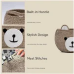 Generic Cotton Bear Shaped Storage Baskets Pack of 1 (Mix) - Image 4