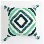Generic Cotton Tufted Cushion Pillow Cover 16x16 Inch Pack of 2 (Green) - Image 3