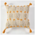 Generic Cotton Handcrafted Pit Loom Cushion Cover 16x16 Inch Pack of 2 (Yellow) - Image 3