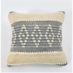 Generic Cotton Diamond Handcrafted Pit Loom Cushion Cover 16x16 Inch Pack of 2 (Grey Cream) - Image 3