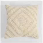 Generic Cotton Tufted Cushion Pillow Cover 16x16 Inch Pack of 2 (Off White) - Image 3