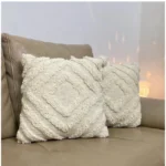 Generic Cotton Tufted Cushion Pillow Cover 16x16 Inch Pack of 2 (Off White) - Image 4
