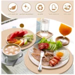 Generic Cotton Dining Table Round Placemat Mats Set of 4 (Cream) - Image 3