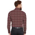 Generic Men's Casual Viscose Rayon Printed Full Sleeve Collar Shirt (Maroon) - Image 3