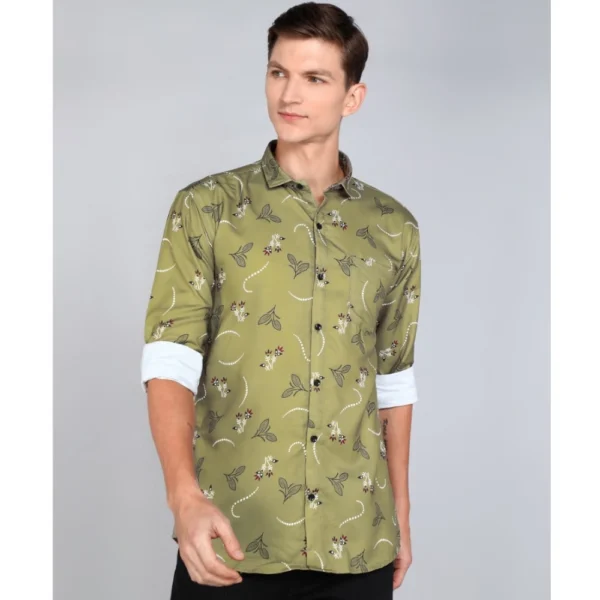 Generic Men's Casual Viscose Rayon Printed Full Sleeve Collar Shirt (Multicolor)