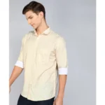 Generic Men's Casual Viscose Rayon Checkered Full Sleeve Collar Shirt (Brown-White) - Image 3