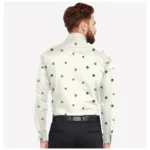 Generic Men's Casual Viscose Rayon Printed Full Sleeve Collar Shirt (Cream) - Image 3