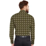 Generic Men's Casual Viscose Rayon Printed Full Sleeve Collar Shirt (Dark Green) - Image 3