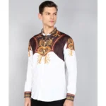 Generic Men's Casual Viscose Rayon Embroidered Full Sleeve Collar Shirt (Multicolor) - Image 3
