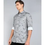 Generic Men's Casual Viscose Rayon Printed Full Sleeve Collar Shirt (Grey) - Image 4