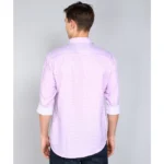 Generic Men's Casual Viscose Rayon Checkered Full Sleeve Collar Shirt (Purple-White) - Image 4