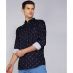 Generic Men's Casual Viscose Rayon Striped Full Sleeve Collar Shirt (Blue) - Image 3