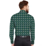 Men's Dark Green Printed Shirt - Angle 3