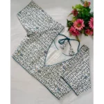 Generic Women's Cotton Printed Round Neck Short Sleeve Readymade Blouse (Teal, Free Size) - Image 2