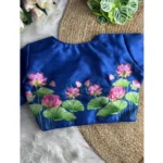 Generic Women's Silk Hand Work Round Neck Short Sleeve Readymade Blouse (Blue, Free Size) - Image 2