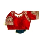 Generic Women's Shining silk Sequance Round Neck Short Sleeve Readymade Blouse (Maroon, Free Size)