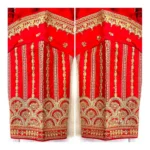 Generic Women's Phantom Silk Embroidery Round Neck Short Sleeve Readymade Blouse (Red, Free Size) - Image 2