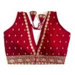 Generic Women's Silk Thread work V Neck Sleeve Less Readymade Blouse (Maroon, Free Size) - Image 2