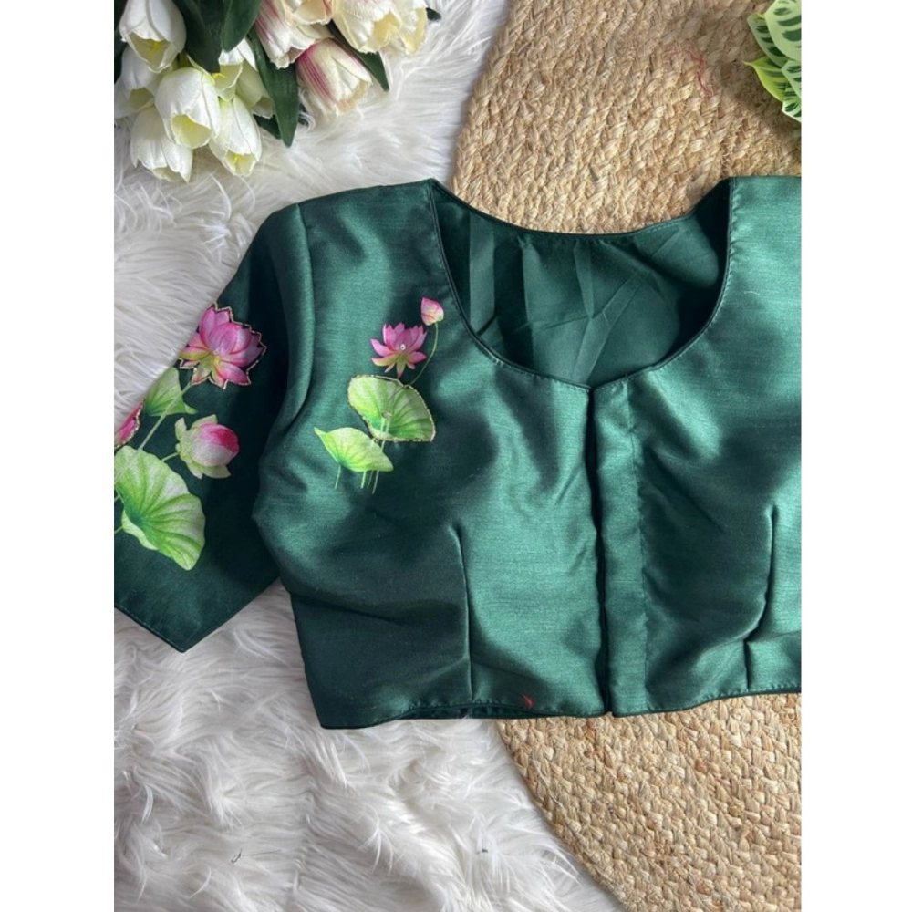 54292583444_85c60cdc3e_o_d-1000x1000-1.webp Generic Women's Silk Hand Work Round Neck Short Sleeve Readymade Blouse (Green, Free Size) - Image 1