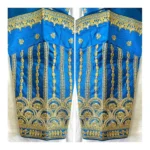 Generic Women's Phantom Silk Embroidery Round Neck Short Sleeve Readymade Blouse (Royal Blue, Free Size) - Image 2