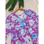 Generic Women's Rayon Printed V Neck 3-4th Sleeve Kurti With Pant Set (Purple) - Image 3