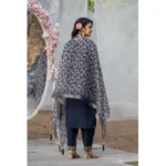 Generic Women's Rayon Printed V Neck Kurti with Pant and Dupatta Set (Navy Blue) - Image 5