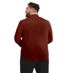 Generic Mens Casual Cotton Solid Full Sleeve Shirt (Maroon) - Image 4