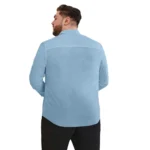 Generic Mens Casual Cotton Solid Full Sleeve Shirt (Sky) - Image 3