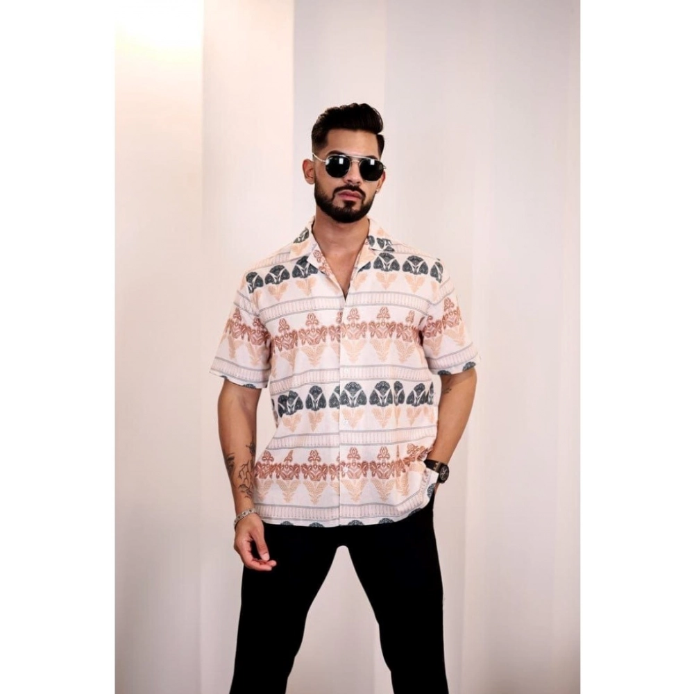 54321822052_b6f4bcea76_o_d-1000x1000-1.webp Generic Men's Linen Printed Half Sleeve Shirt (Cream Orange) - Image 1