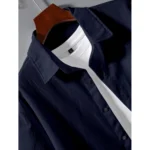 Generic Men's Popcon Solid Half Sleeve Shirt and Shorts Set (Dark Blue) - Image 3