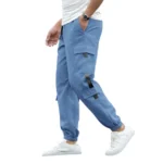 Generic Men's Casual Cotton Blended Pull On Cargo Pant (Nevy Blue)