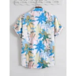 Generic Men's Popcon Lycra Printed Half Sleeve Shirt (Blue) - Image 3