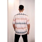 Generic Men's Linen Printed Half Sleeve Shirt (Cream Orange) - Image 4