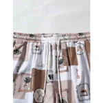 Generic Men's Lycra Printed Half Sleeve Shirt and Shorts Set (Cream) - Image 3