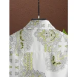 Generic Men's Lycra Printed Half Sleeve Shirt and Shorts Set (Green) - Image 3