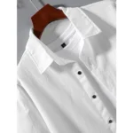 Generic Men's Popcon Solid Half Sleeve Shirt and Shorts Set (White) - Image 3