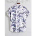 Generic Men's Popcon Lycra Printed Half Sleeve Shirt (Purple) - Image 3