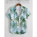 Generic Men's Popcon Lycra Printed Half Sleeve Shirt (Green)