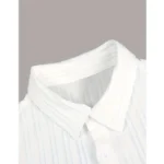 Generic Men's Popcon Striped Half Sleeve Shirt and Shorts Set (White) - Image 3