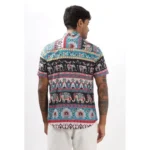 Generic Men's Linen Printed Half Sleeve Shirt (Multicolor) - Image 4