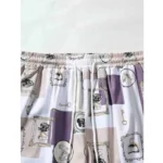 Generic Men's Lycra Printed Half Sleeve Shirt and Shorts Set (Purple) - Image 3